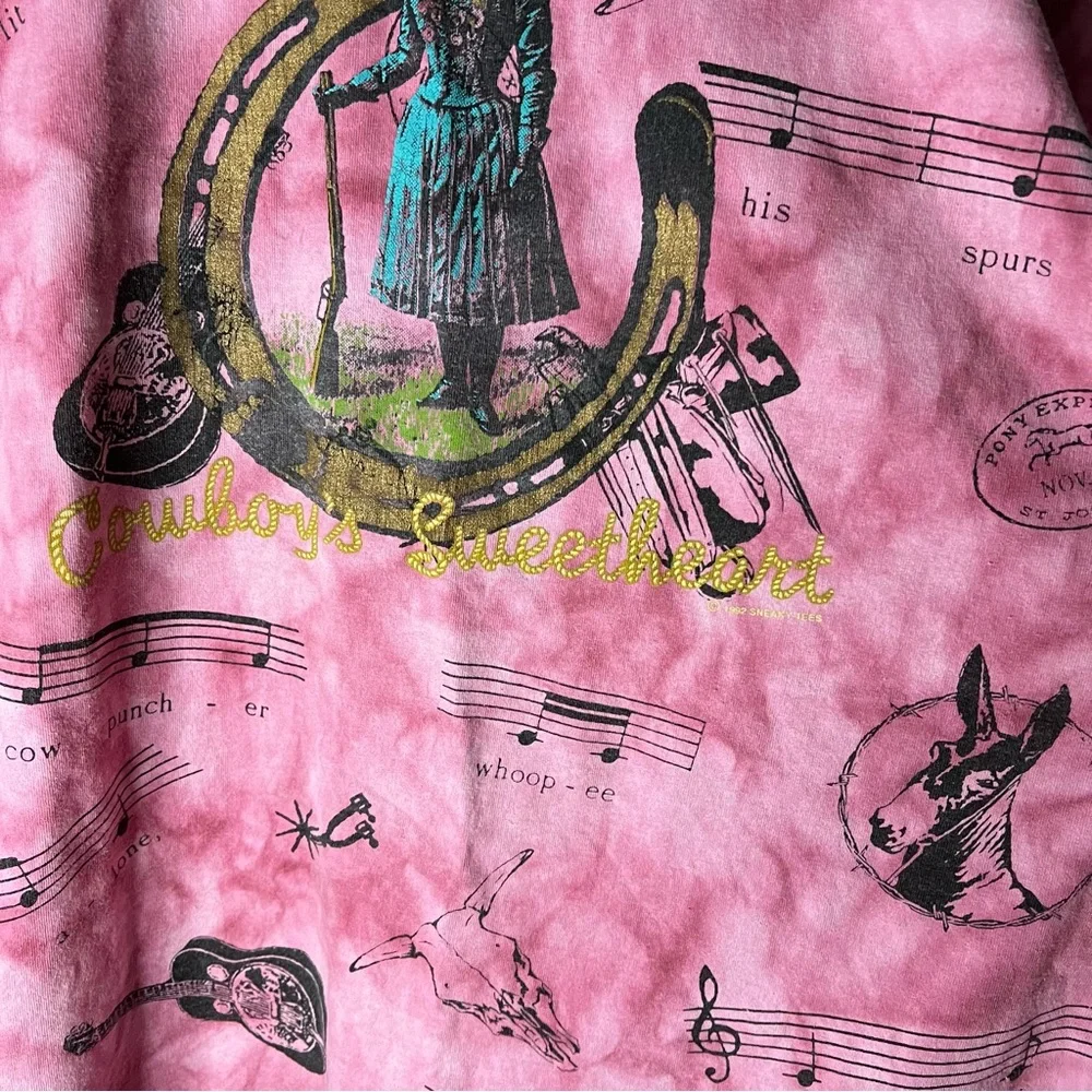 Vintage Cowboy's Sweetheart Pink Tee Size XL - Picture 3 of 8